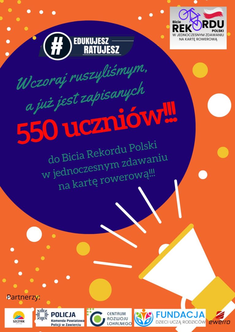 Read more about the article Bicie Rekordu – już 550 uczniów!!!!